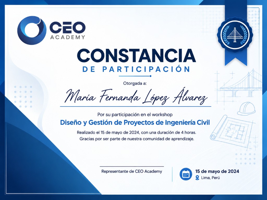 Ejemplo de constancia de participación CEO Academy para Seguridad Operacional y Emergencias en Aeropuertos: ¿Preparación real o ilusión de control?